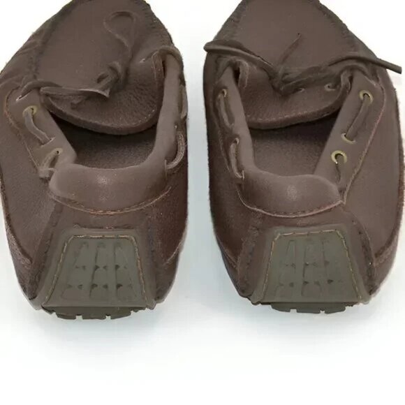 Minnetonka Brown Soft Pebbled Leather Loafers Moccasins Driving Deck Shoes 10 main image 8